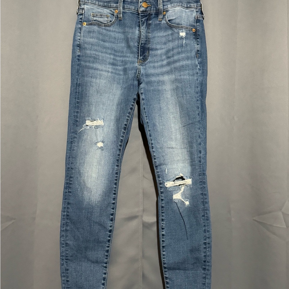 Universal Thread Blue Skinny Jeans with Distressed Details